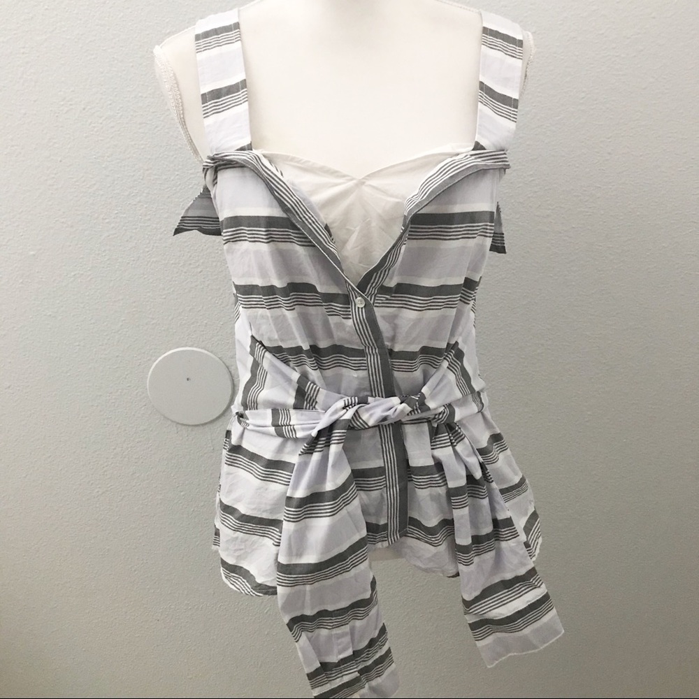 Derek Lam 10 Crosby striped cotton poplin top 6 - Picture 2 of 10